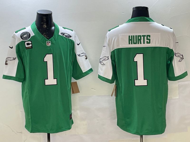 Men Philadelphia Eagles #1 Hurts Green Thanksgiving three generations 2025 Nike Limited NFL Jersey style 2->philadelphia eagles->NFL Jersey